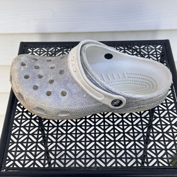 Crocs Classic Clogs Sandals Kids Size J 3 Unisex Kids Glitter Sparkle Summer - Picture 7 of 8